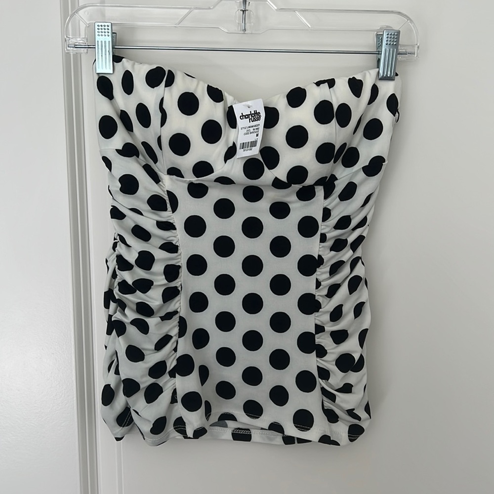 Y2K Polka Dot Bustier Top